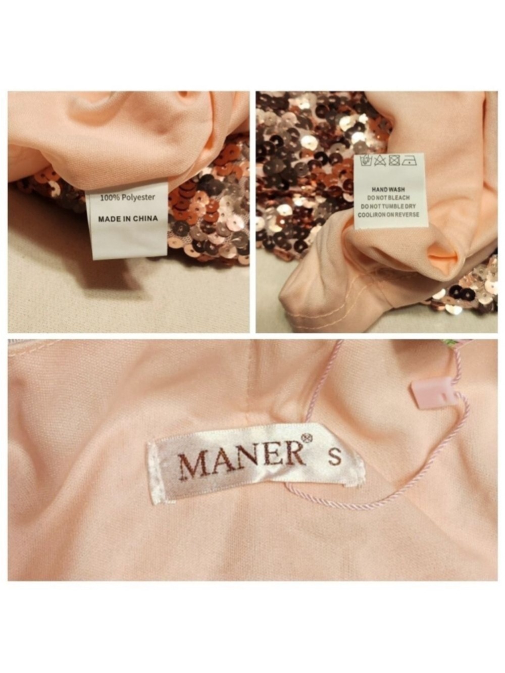 Manebi Rose Gold Sequin Mini Skirt Small - Picture 8 of 9